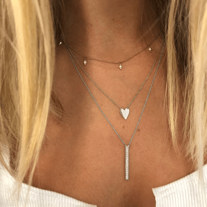 Sylvie Rose Pavé Long Bar Drop Necklace