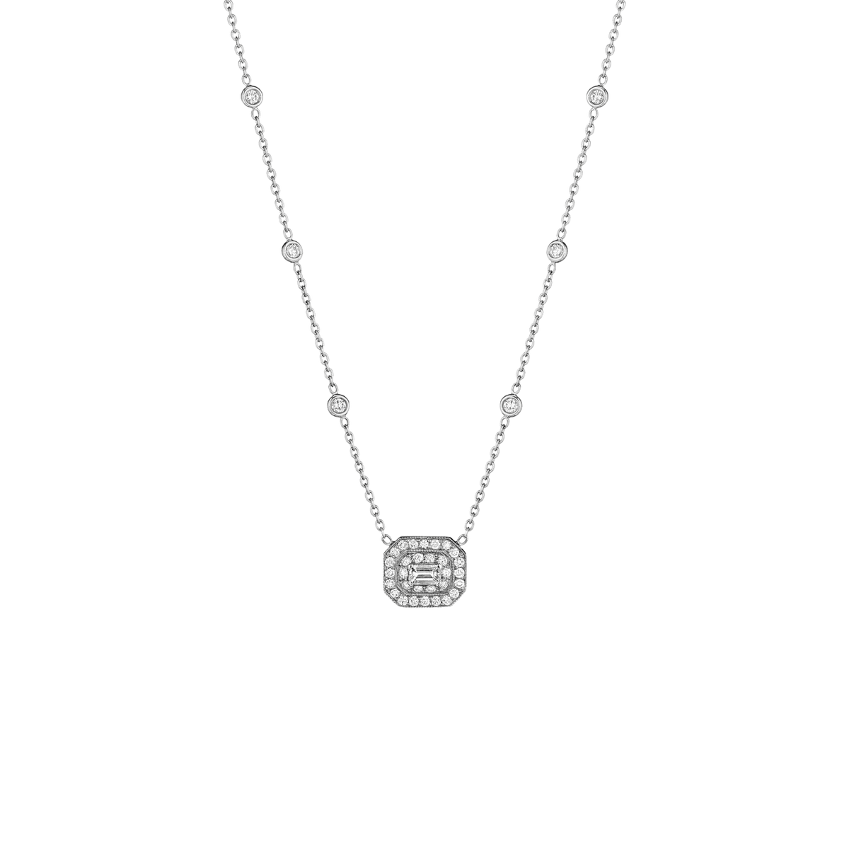 Mid Emerald-Cut Art Deco Necklace