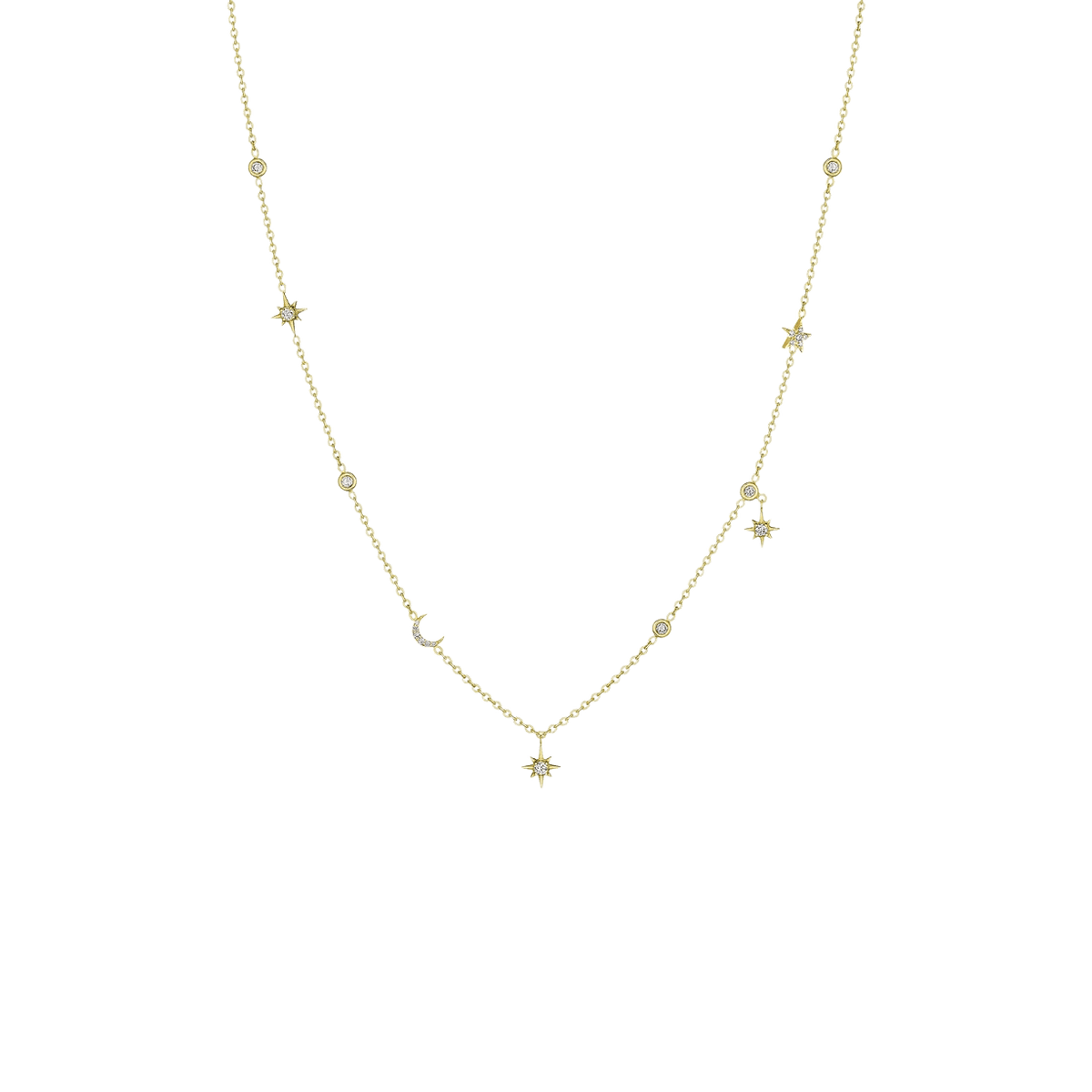 Moon & Star Eyeglass Chain