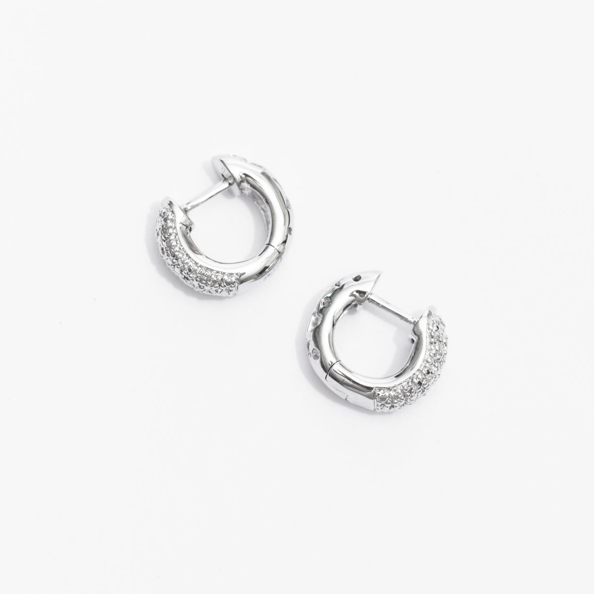 Small Huggie Diamond Hoop Earrings