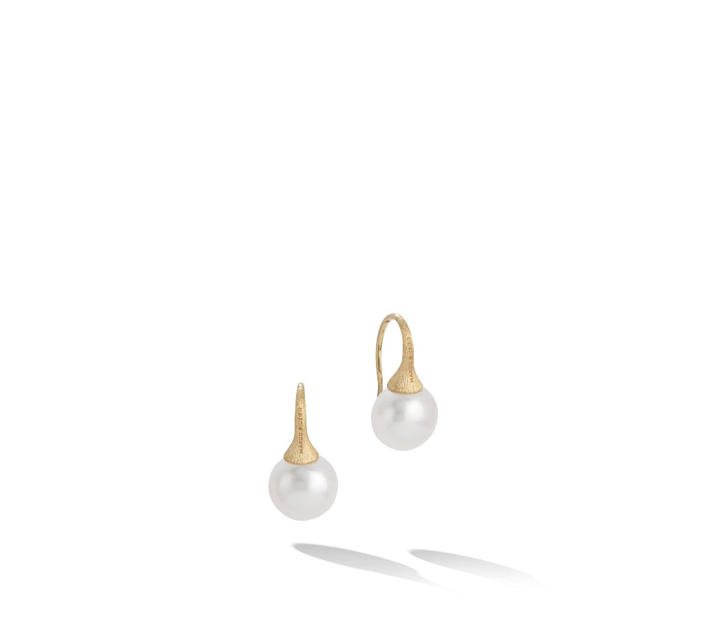 White Pearl Dangle Earrings