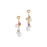 Mixed Gemstone and Pearl Short Drop Earrings