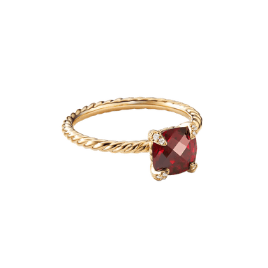 Châtelaine Ring in Rhodolite Garnet with Diamond Accents