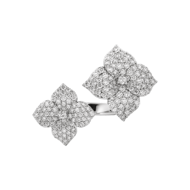 Mosaique Double Flower Ring in Diamond
