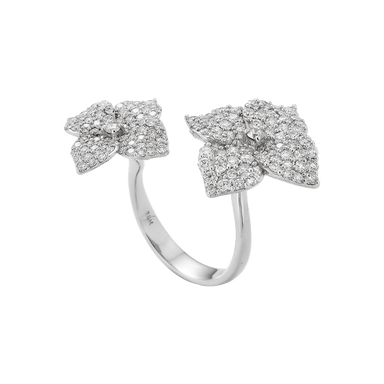 Mosaique Double Flower Ring in Diamond