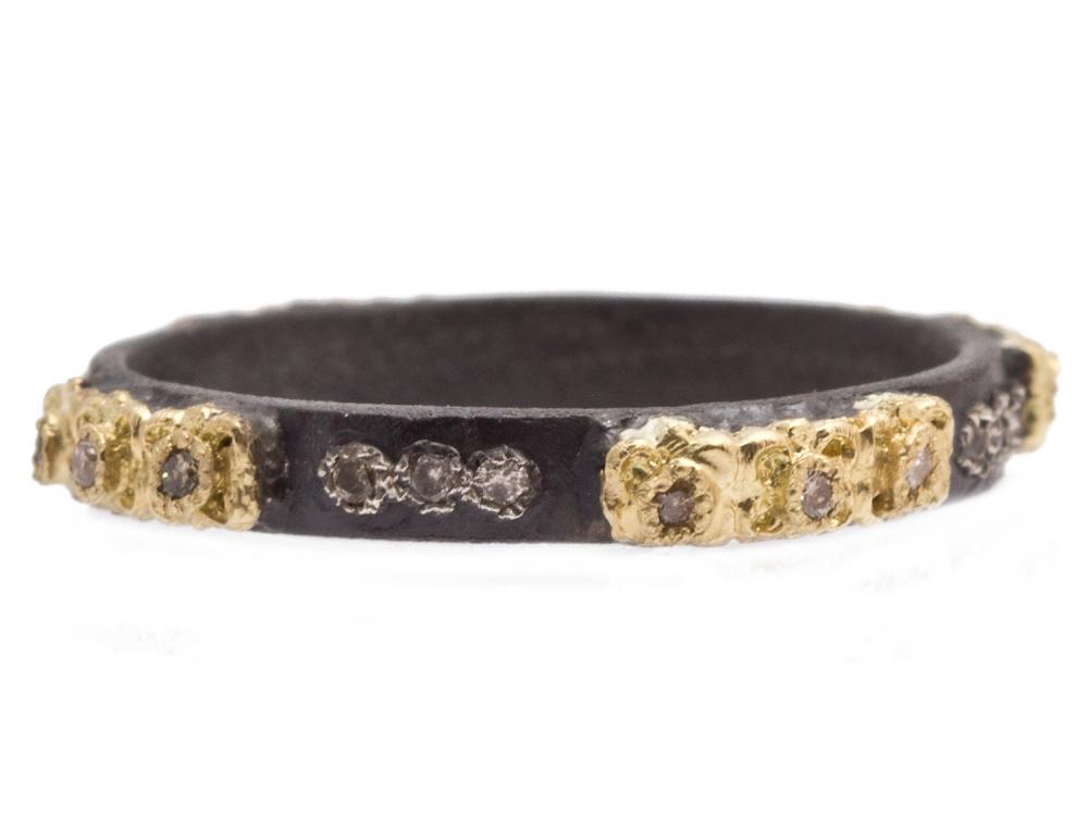 Blk/ Carved Stack Ring