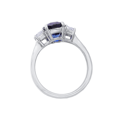 Madagascar Blue Sapphire & Diamond 3-Stone Ring