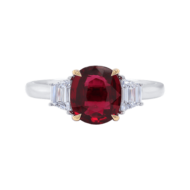 Ruby & Diamond 3-Stone Ring