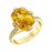 Yellow Sapphire and Diamond Cocktail Ring