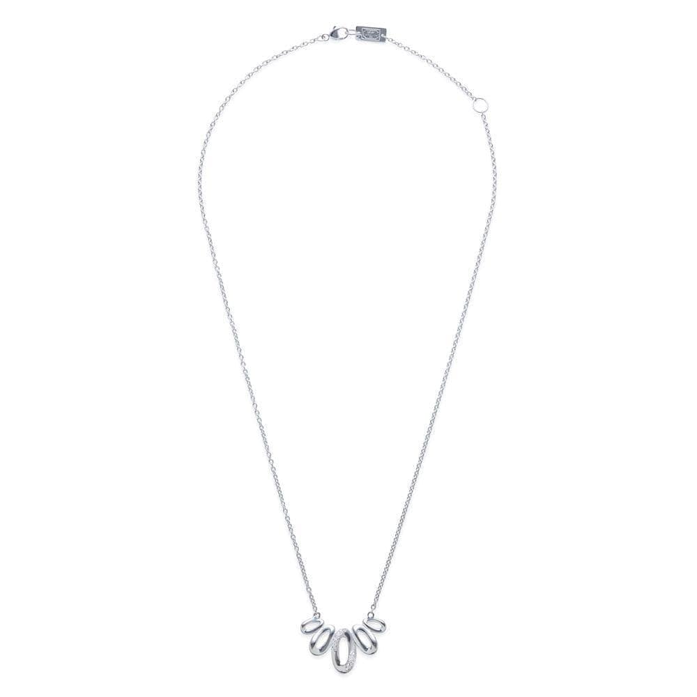 Cherish Mixed Link Fan Necklace with Diamonds