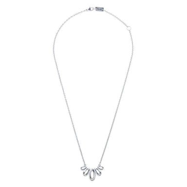 Cherish Mixed Link Fan Necklace with Diamonds