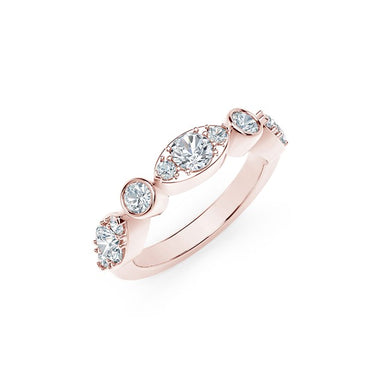 18K Rose Gold Delicate Diamond Ring