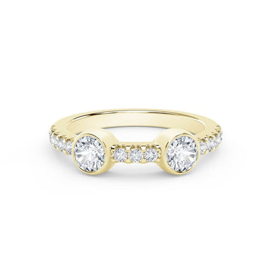 18K Yellow Gold Two Stone Diamond Ring