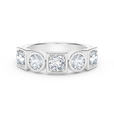 18K White Gold Stackable Bezel Set Diamond Ring