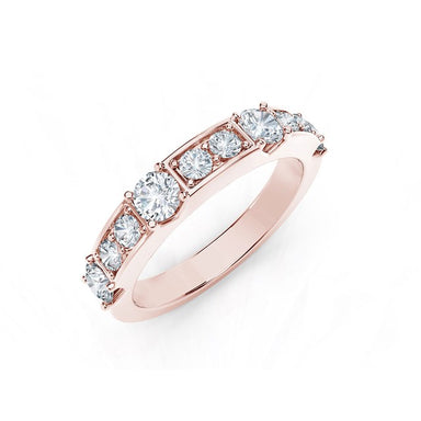 18K Rose Gold Diamond Row Ring