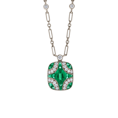 Emerald and Diamond Argyle Pendant