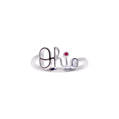 OSU Script Ohio Ring with Ruby