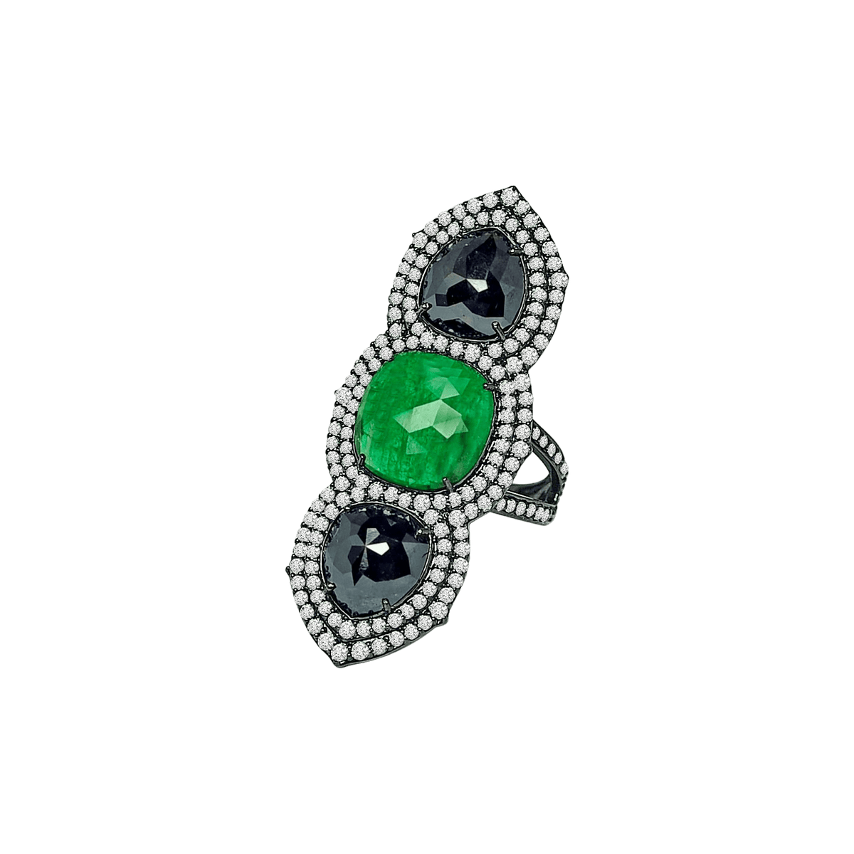 Emerald & Diamond Cocktail Ring